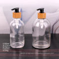 500ml clear glass boston round liquid soap bottle with pump sprayer